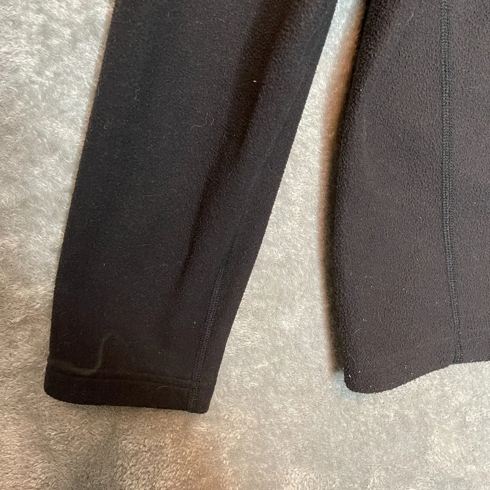 North Face Men Lightweight Full Zip Fleece Mock Neck Log Sleeve Jacket M Black
